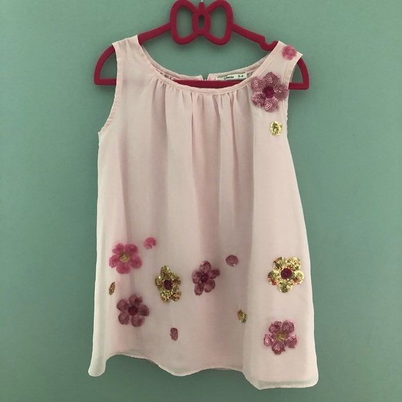 Pink sequin flower dress - Picture 1 of 4